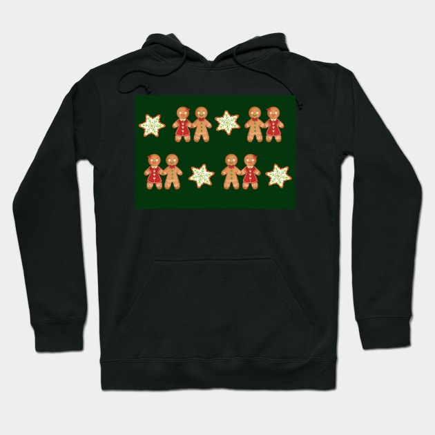 Festive gingerbread man and star cookies Hoodie by LukjanovArt